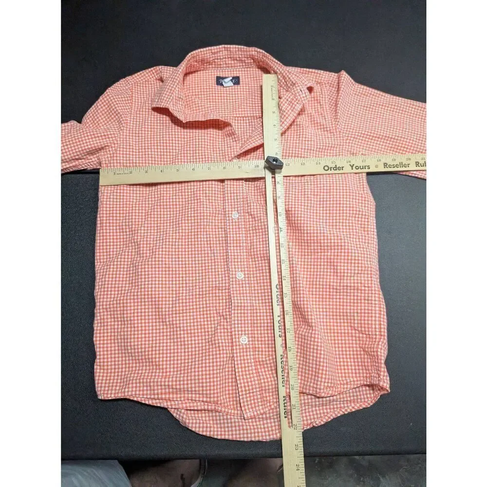 The Children's Place Boy's Orange and White Checked Long Sleeve Shirt Size 14 (X